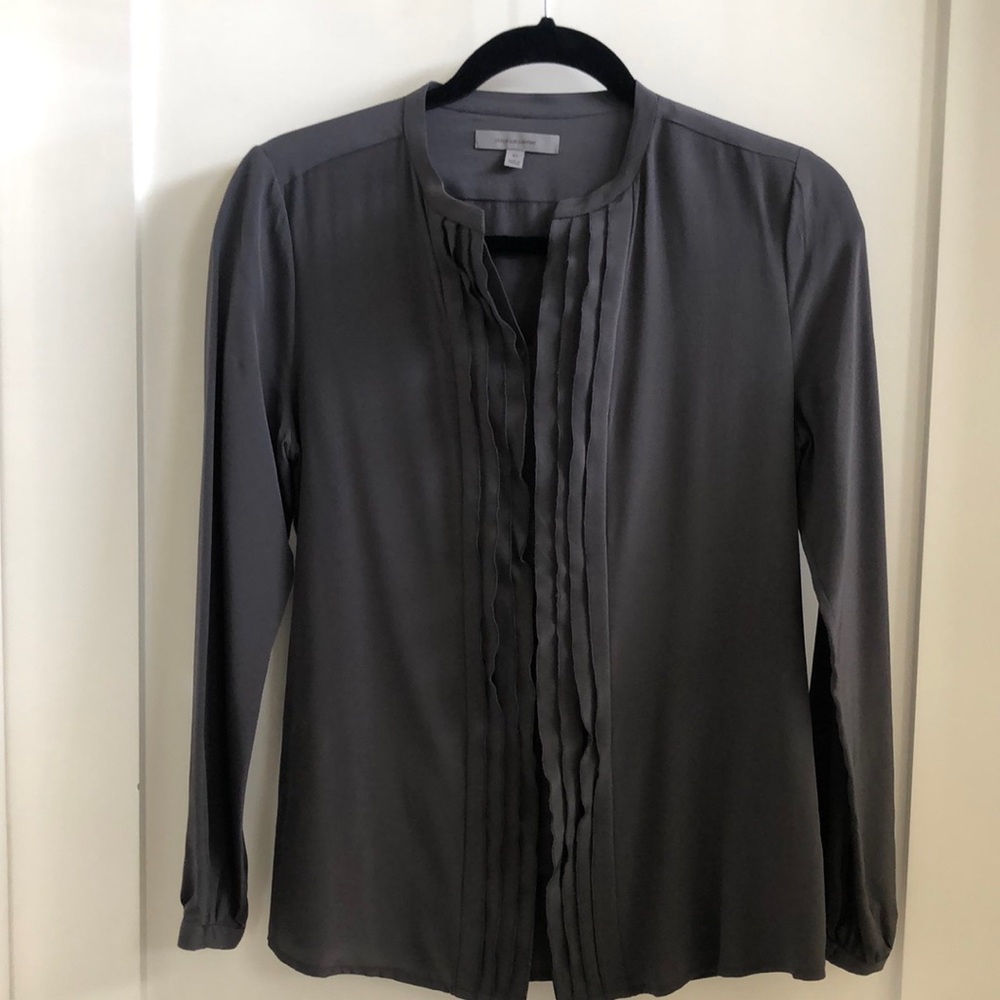 Classiques Entier Gray Silk Blouse XS